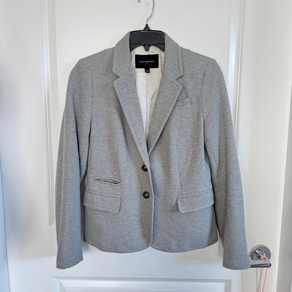 Banana Republic Gray Women Blazer with Notched Lapels